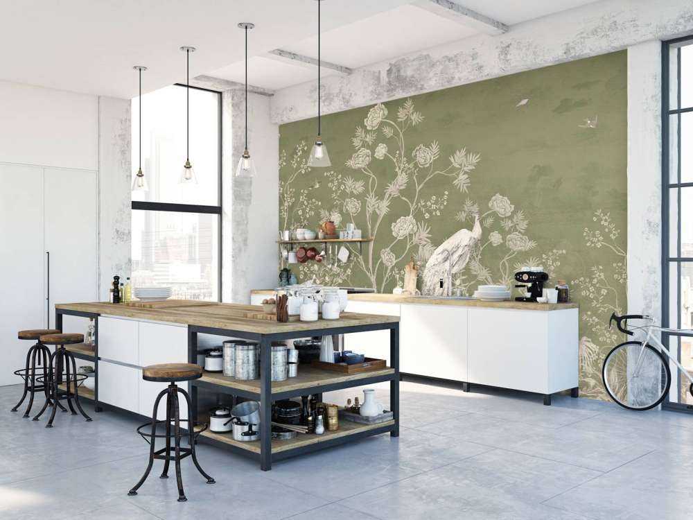 Påfugl Hviler i den Grønne Have