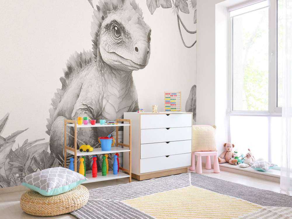 Baby ankylosaurus i den beige junglen