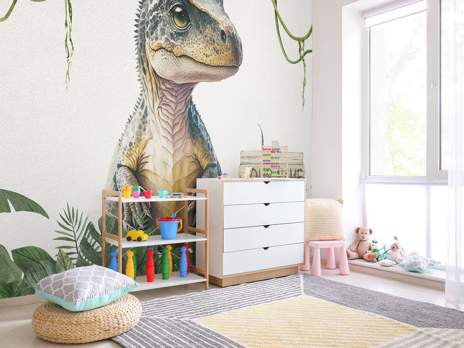 Baby t-rex i junglen