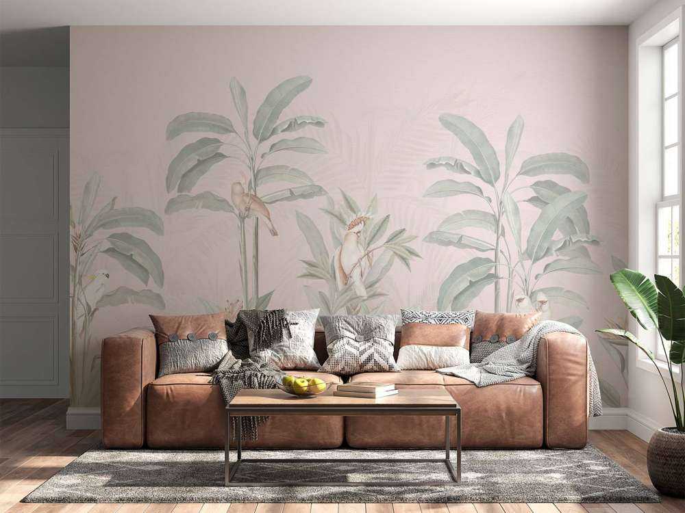 Vintage Jungle Landscape - lyserød