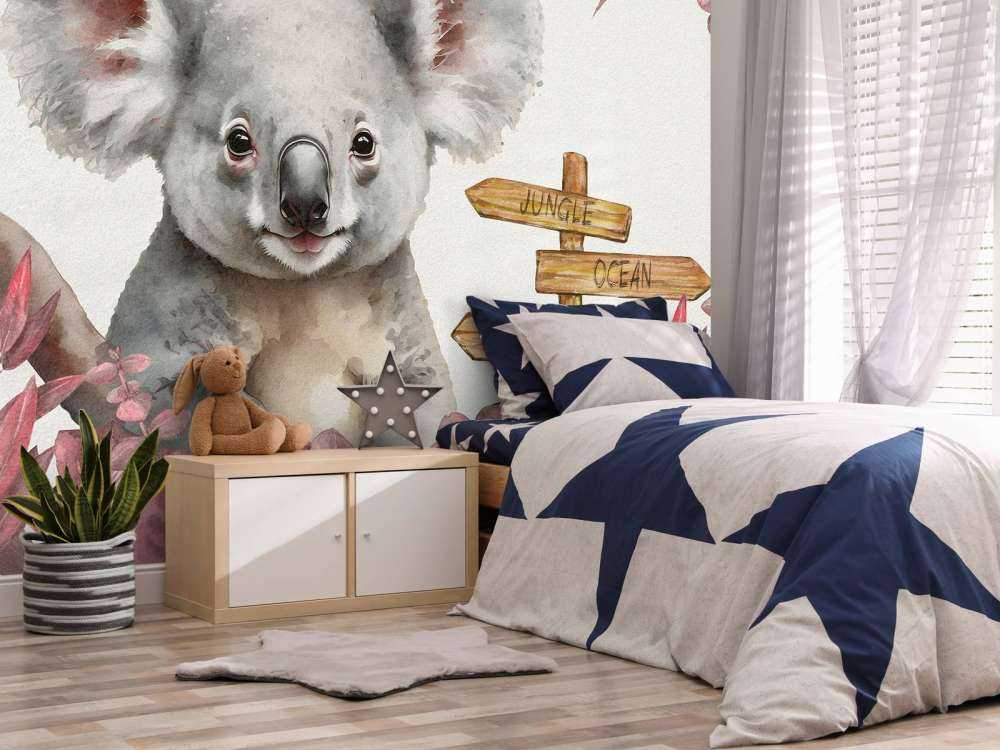 Baby koala i junglen lyserød