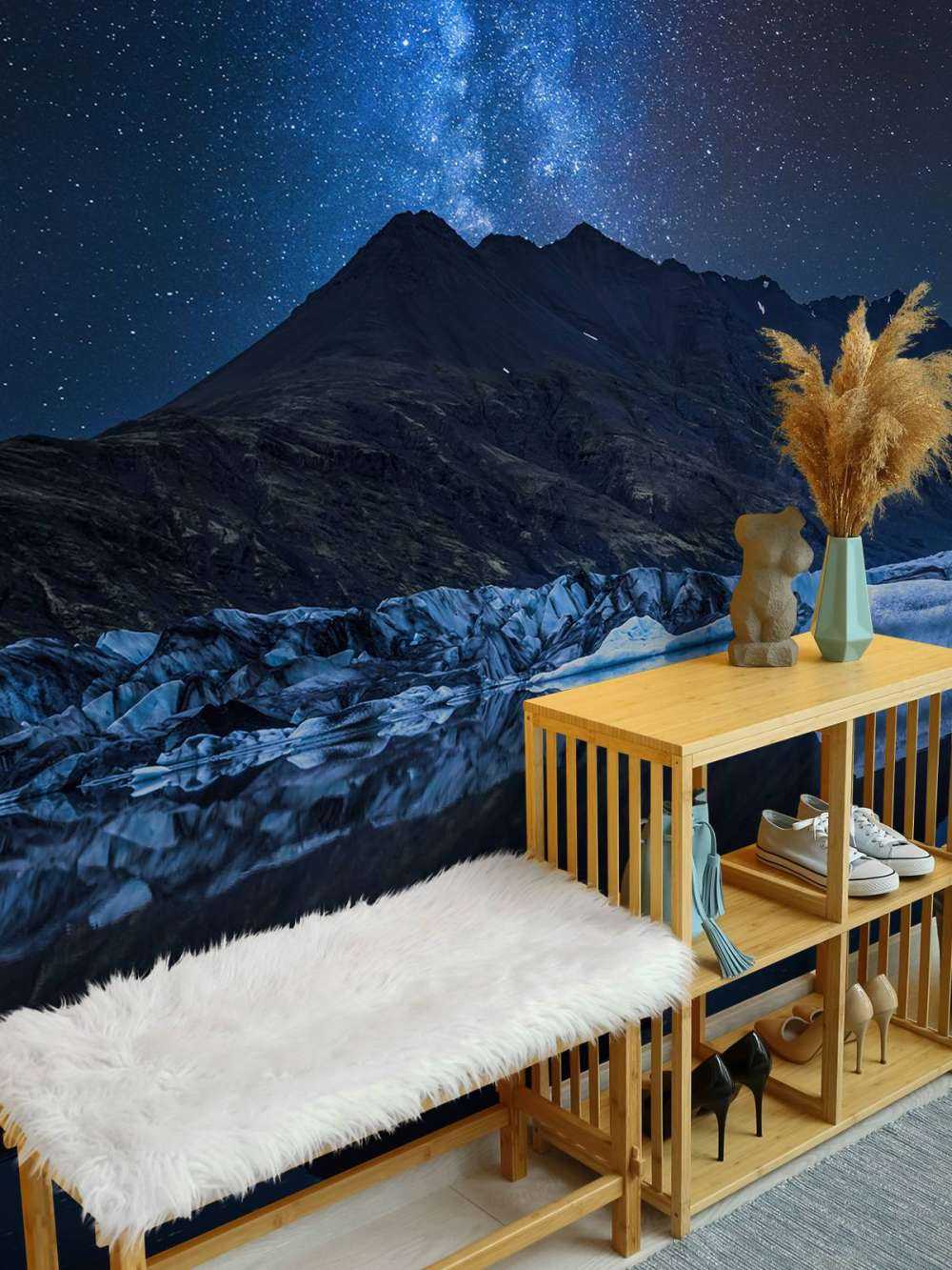 Mælkevejen nær en gletsjer