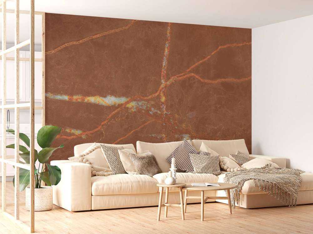 Terracotta marmor med linjer