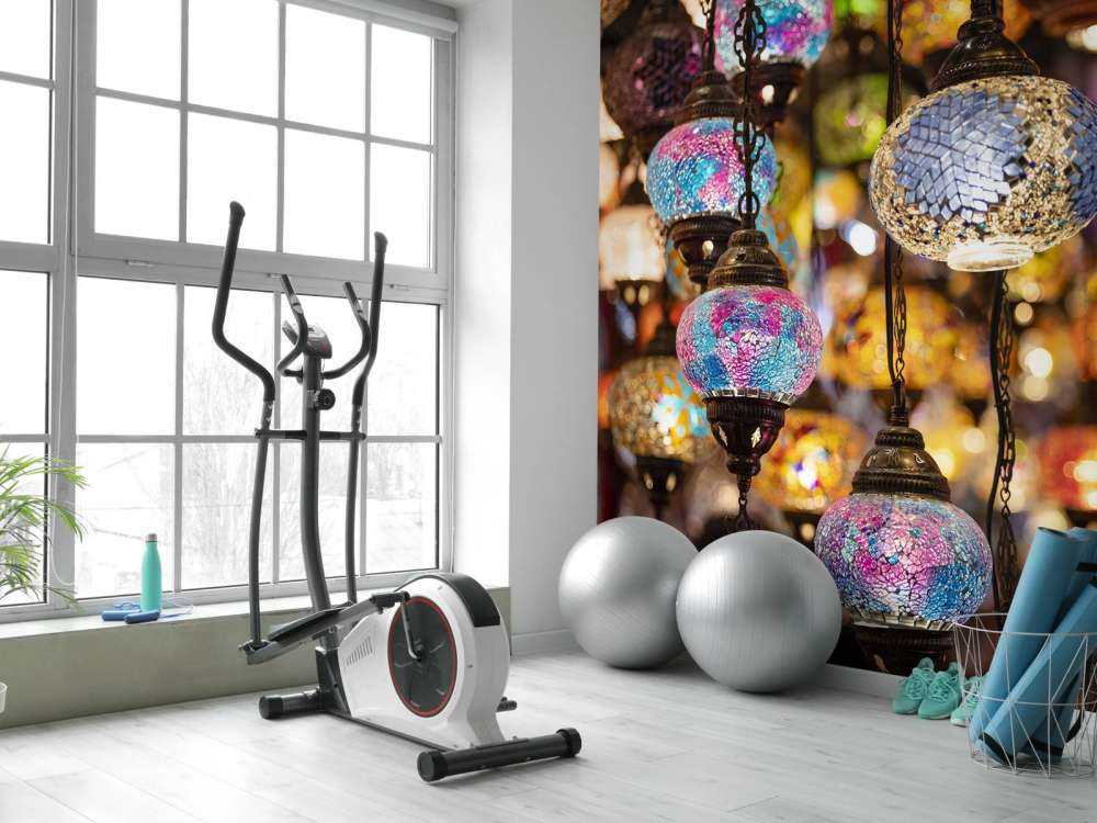 Farverige glaslamper