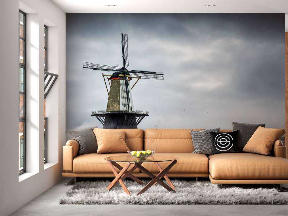 Mølle med stormbølger