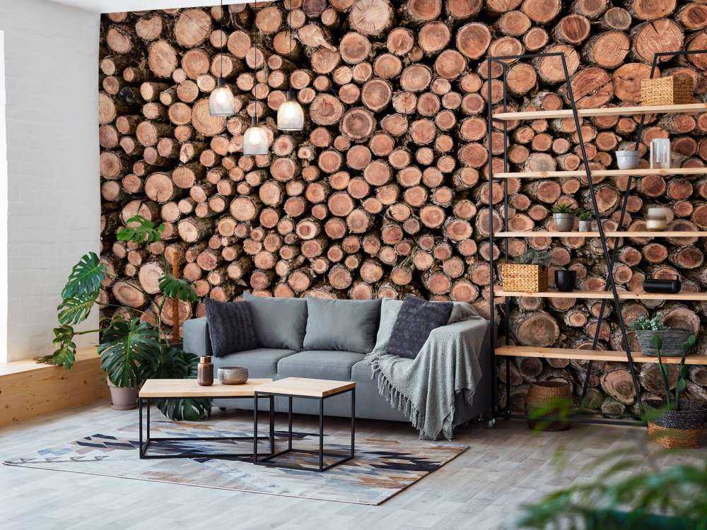 Stor haug med stokker