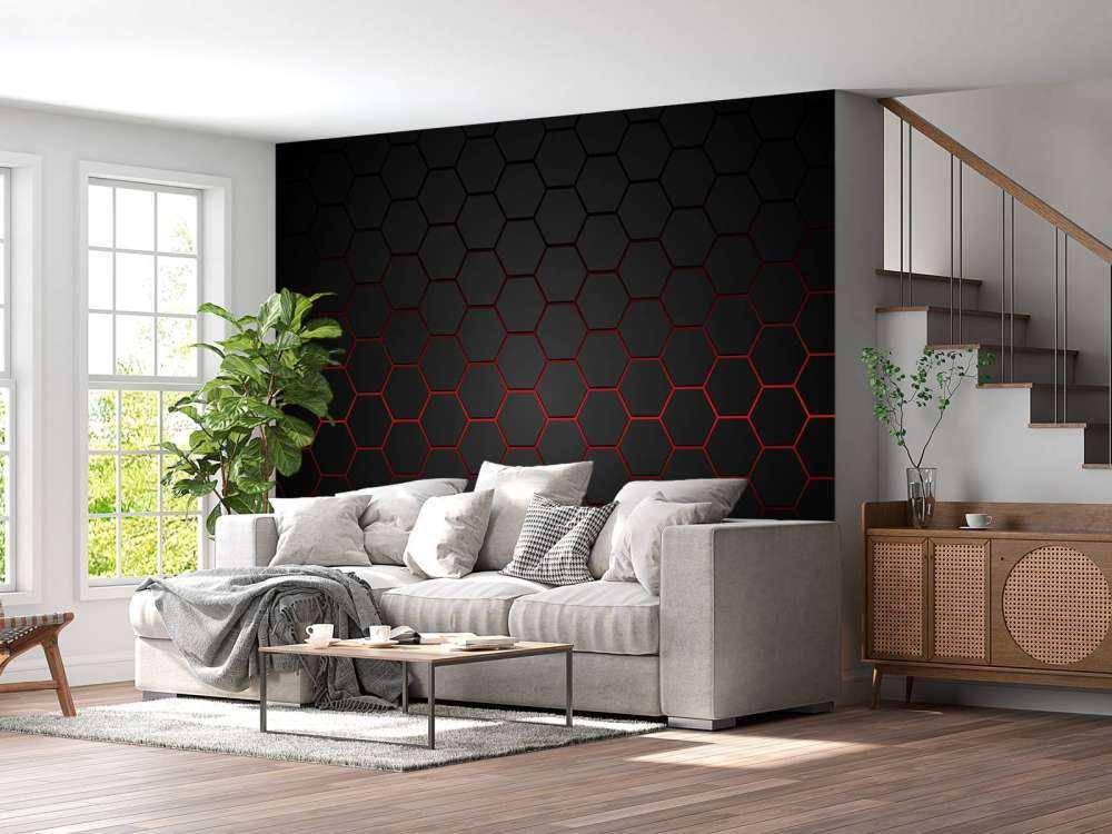 Rød Glødende hexagon