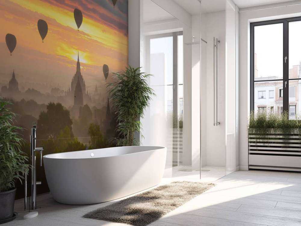 Bagan balloons flying over the ancient temples