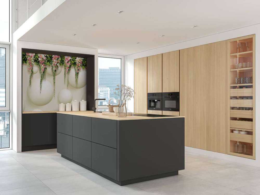 Hengende rosa blomster på 3D-vegg