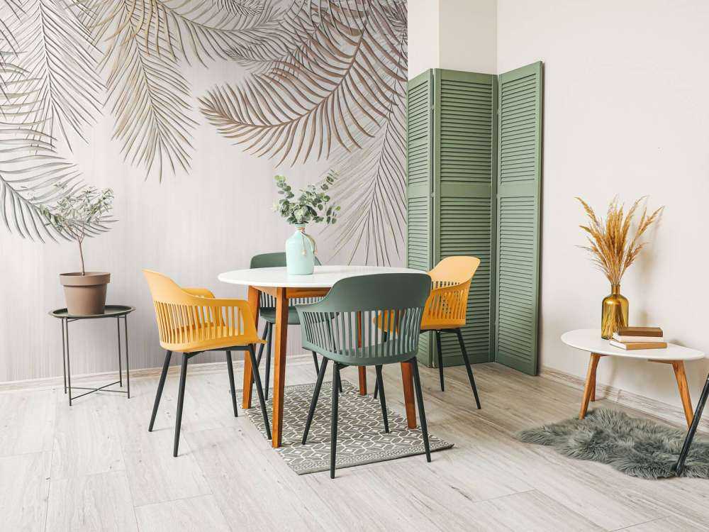 Beige fargede palmeblader