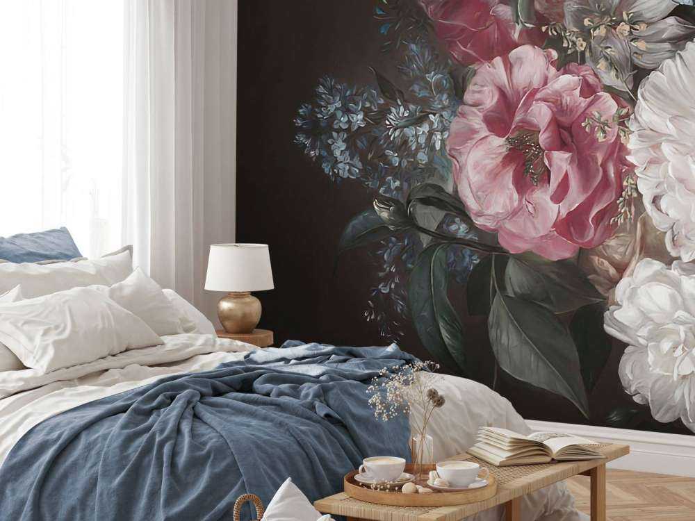 Bukett med lilla rosa