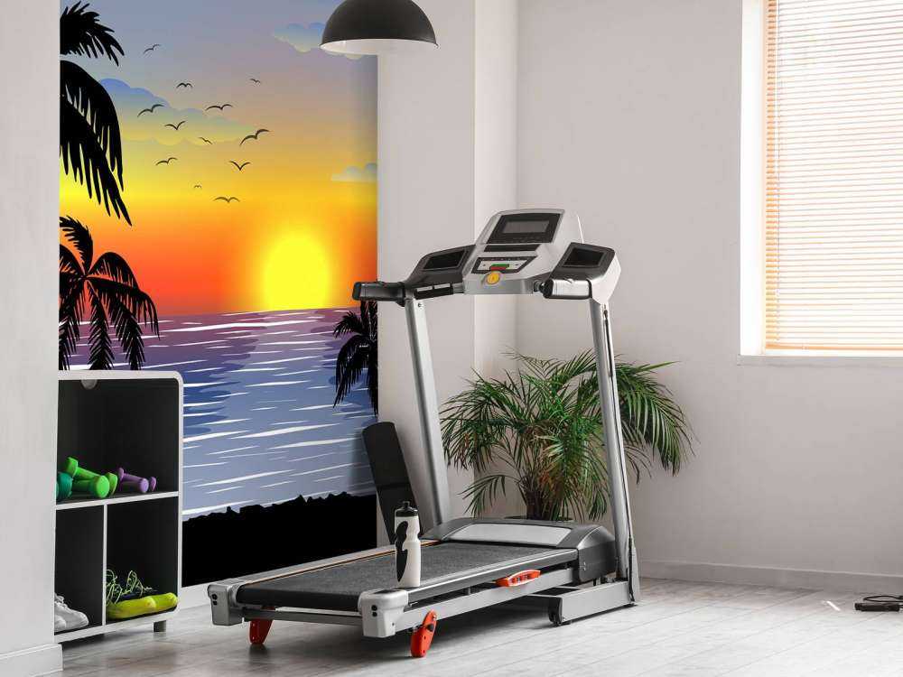 Blå, oransje solnedgang