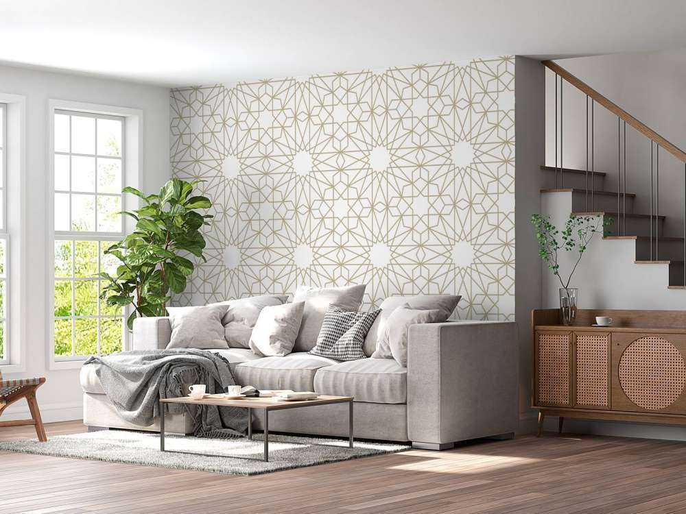 Geometriske blomster, hvite