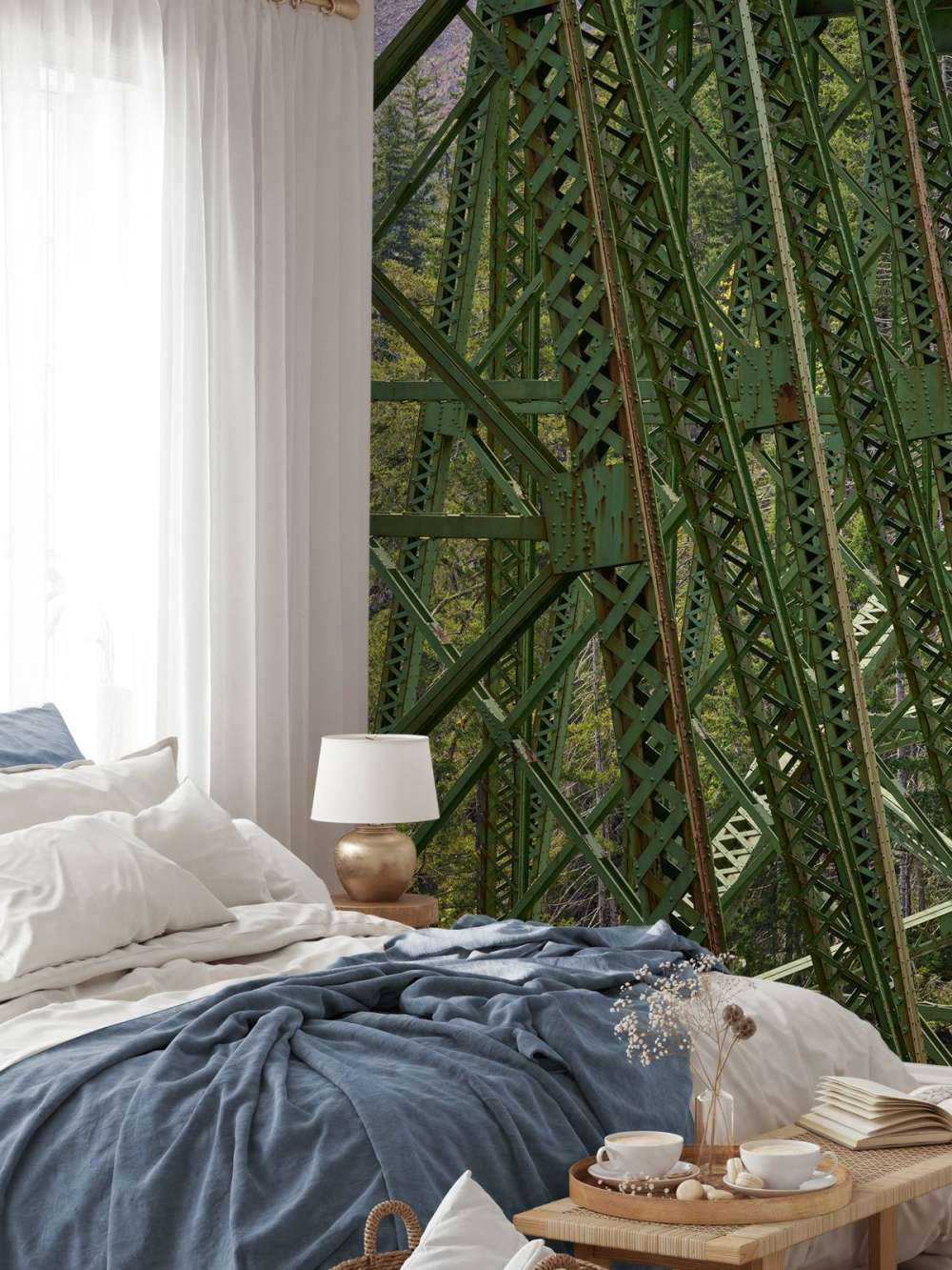 Stålkonstruksjon gammel jernbanebro