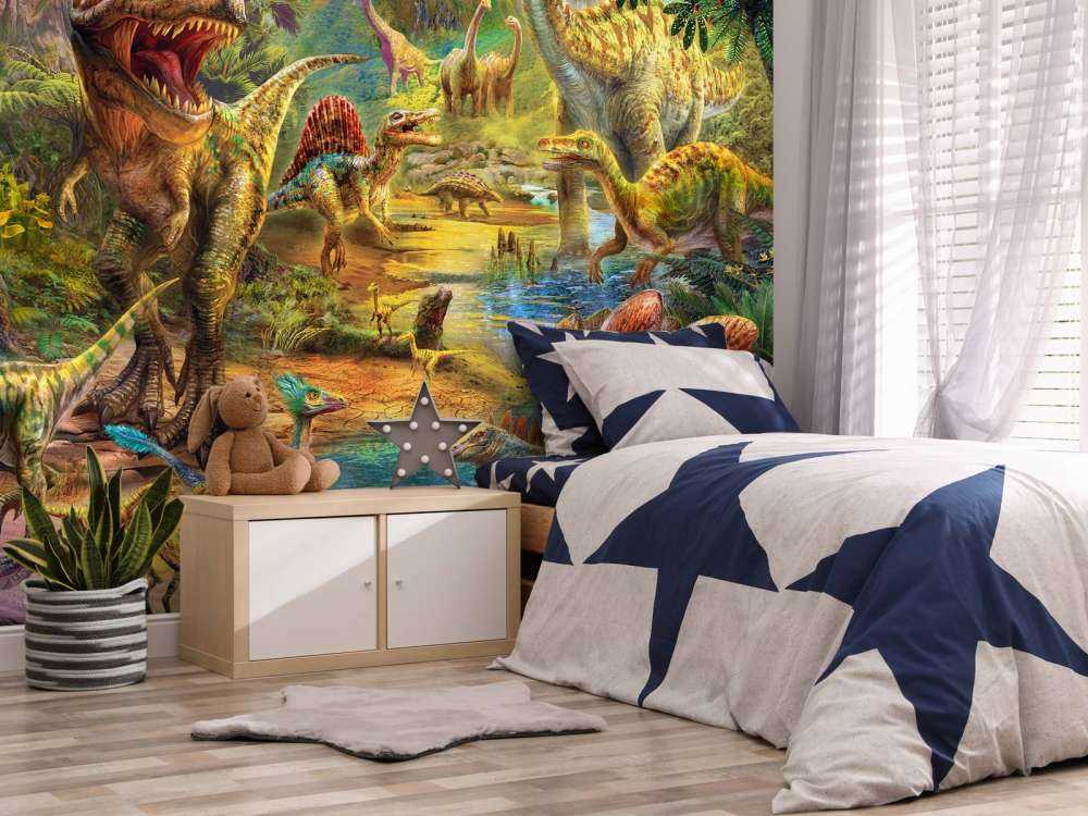 Landscape of dinosaurs