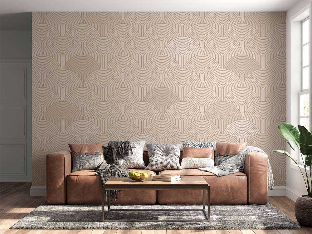 Boho Arches & Curves - terrakotta ferskenfarge