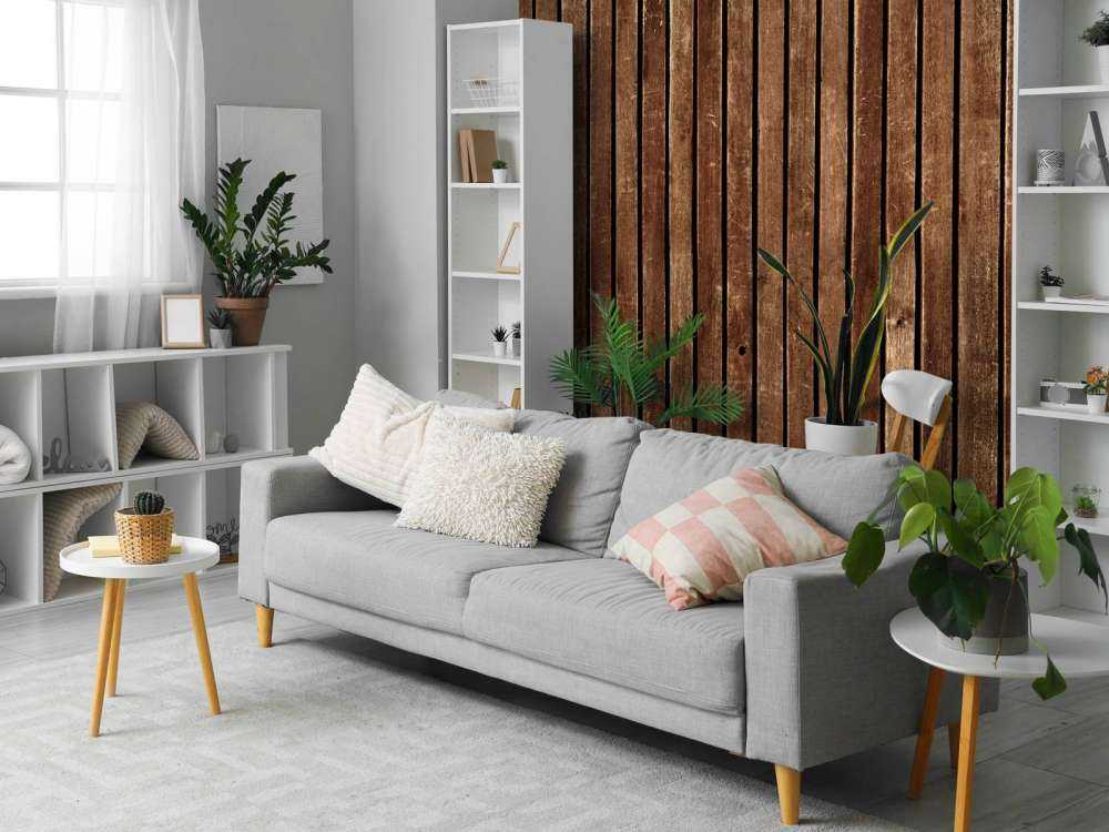 Mørke vertikale treplanker