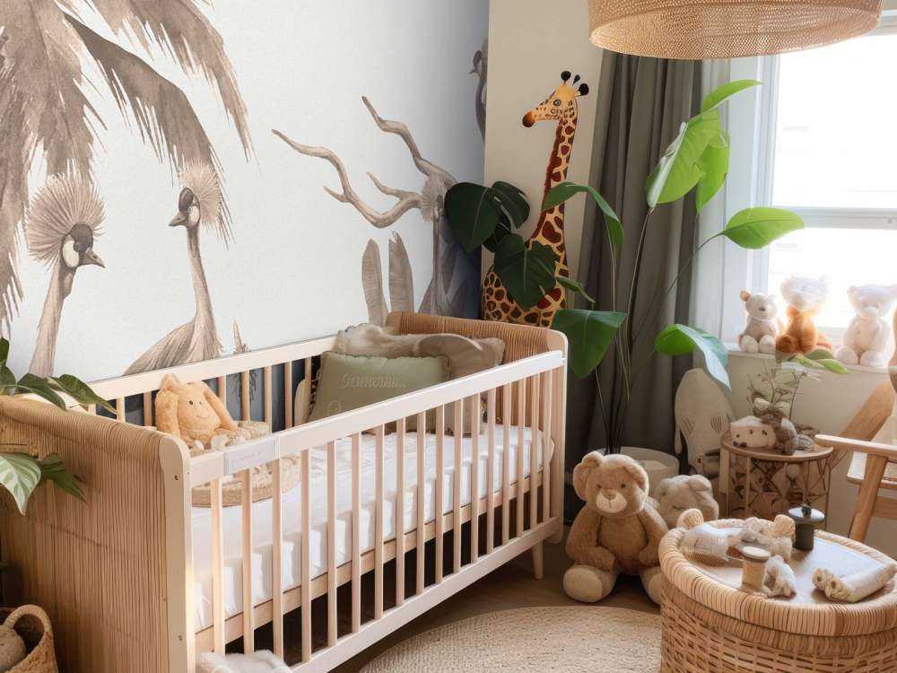 Jungel med kraner i taupe