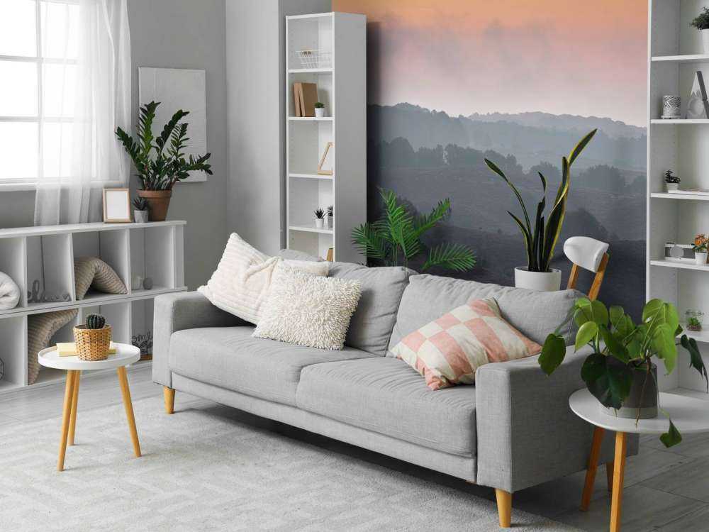 Tåket soloppgang på heia