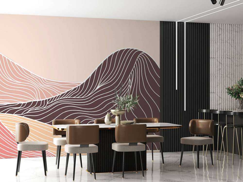 Fargede lineart fjell