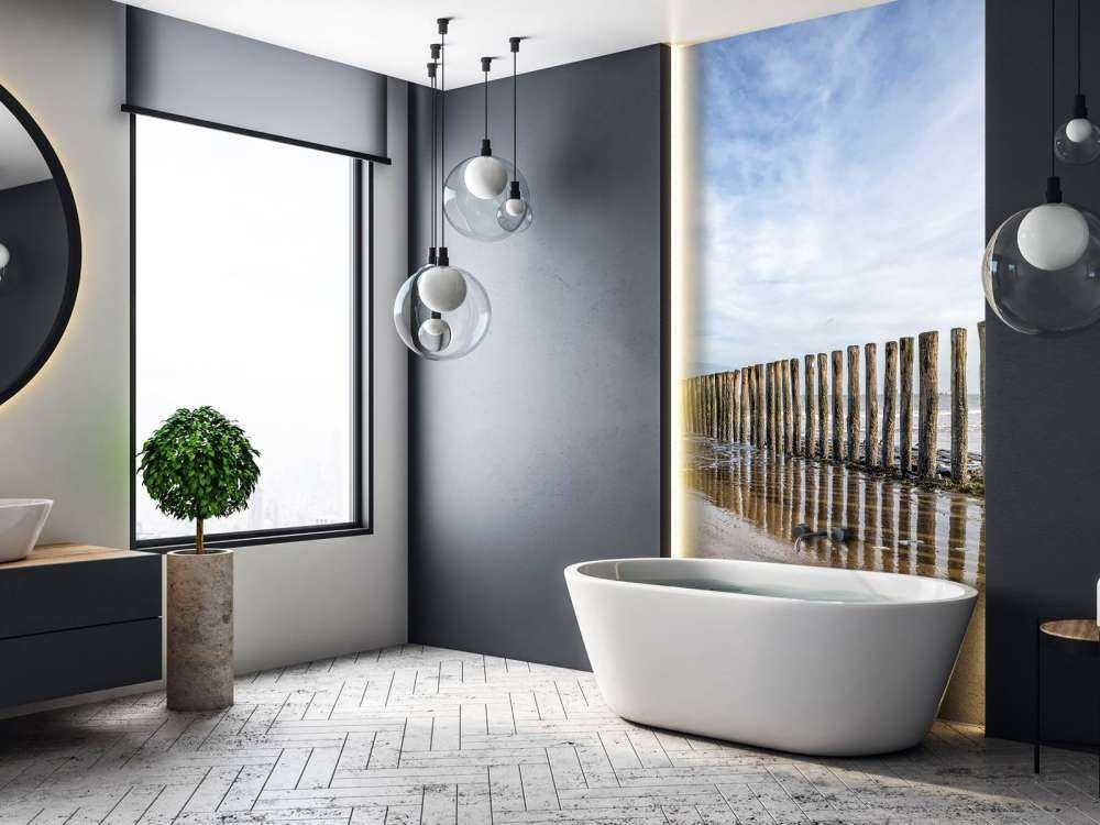 Molo av tre på kysten ved Cadzand bad