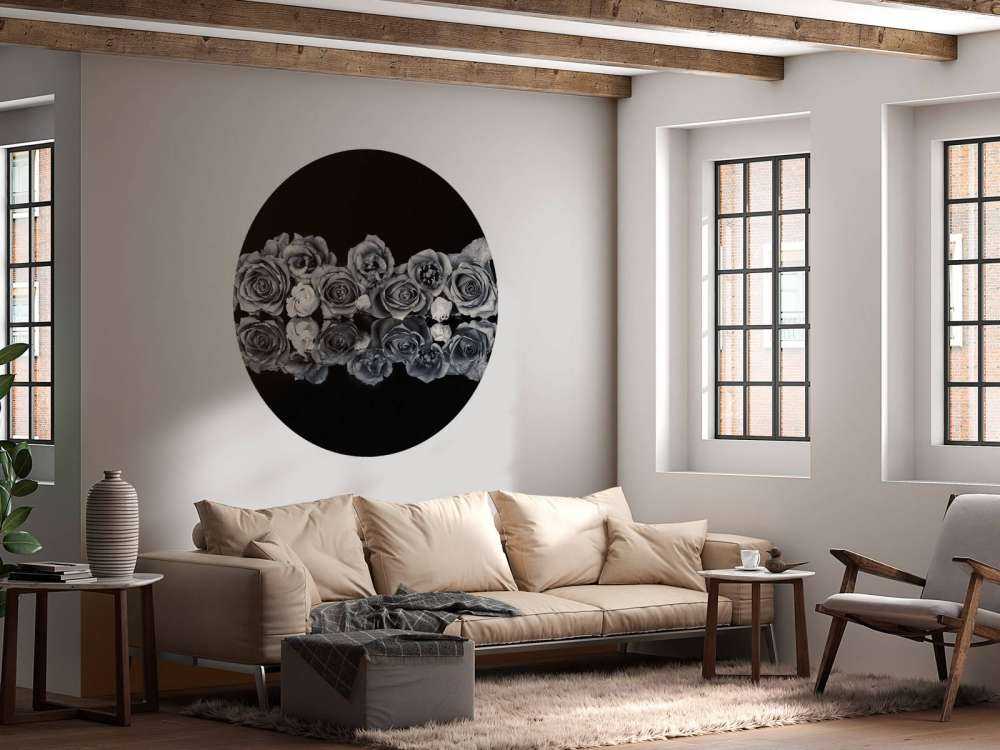 Rosebukett svart-hvitt