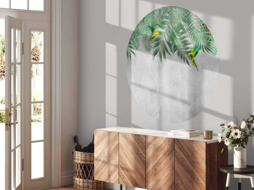 Tropiske blader og parakitter