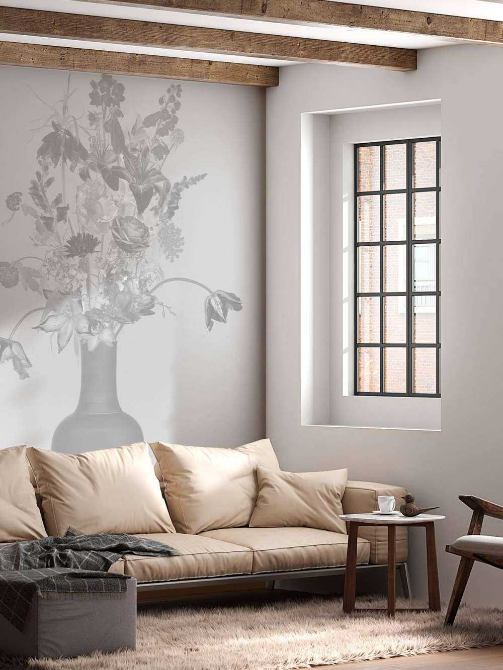 Sjenerøs blomsterbukett svart og hvitt