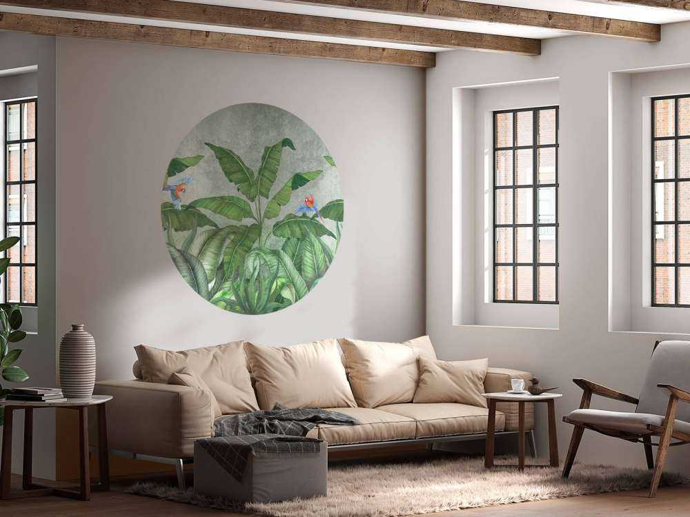 Tropiske blader på betong