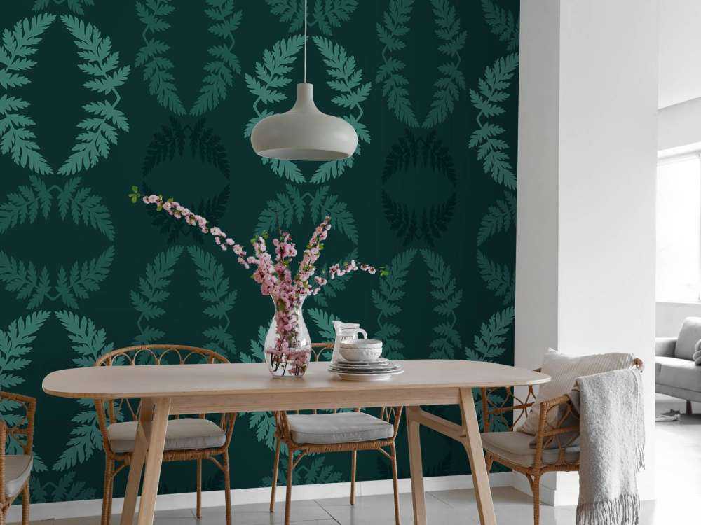 Grønt mønster med kvist av hemlock