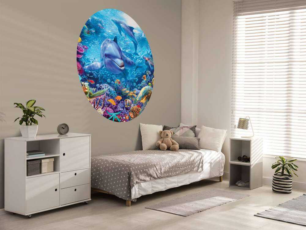 Underwater Dolphin and Turtle