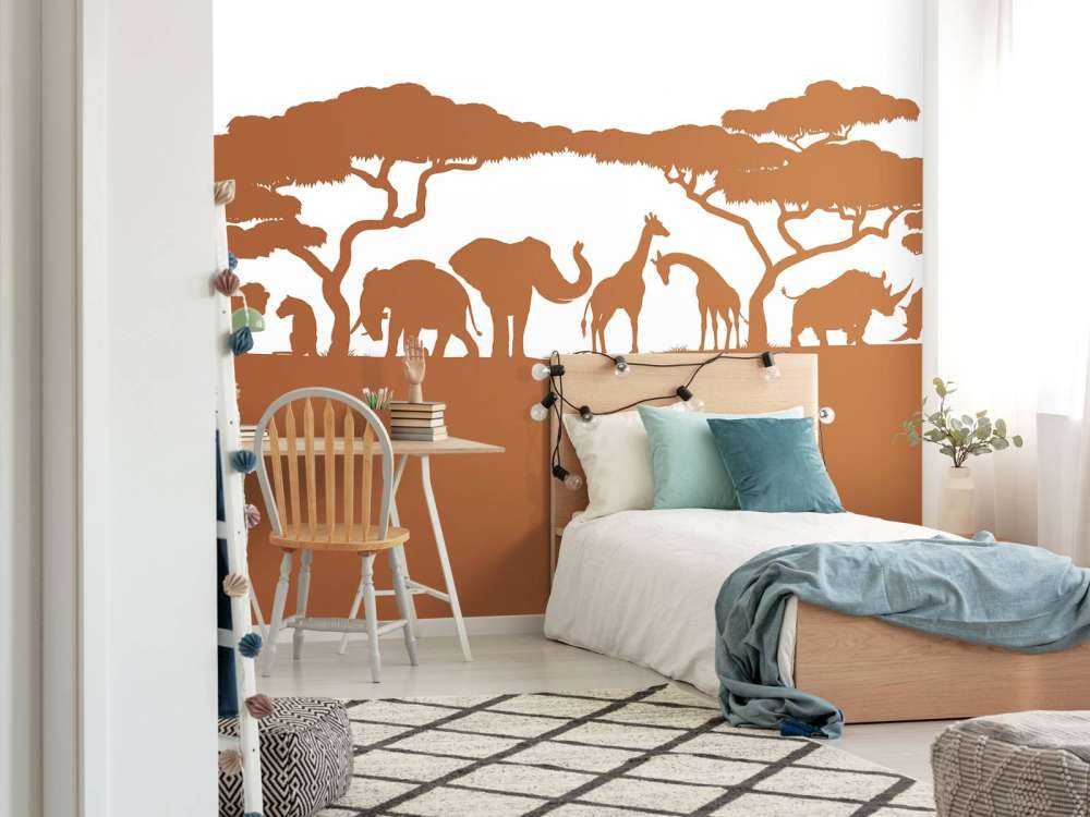 Silhouette safari dyrr, rustfarge