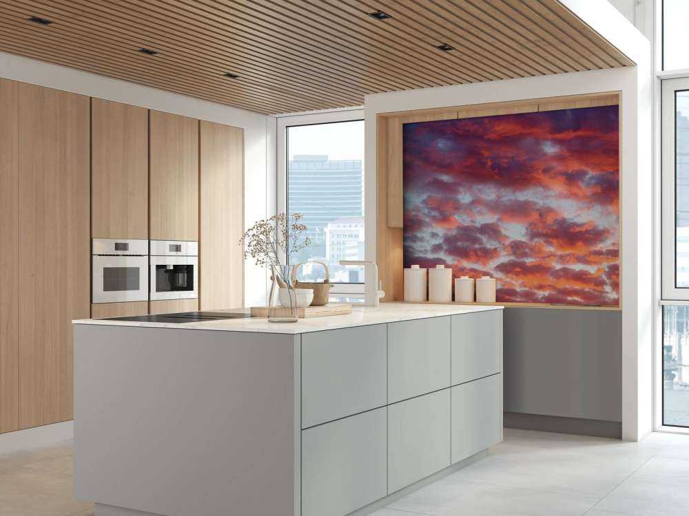 solnedgang på himmelen