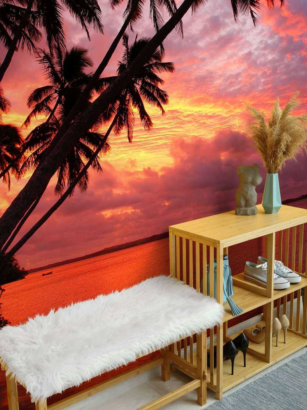 Palmer over et rødt hav