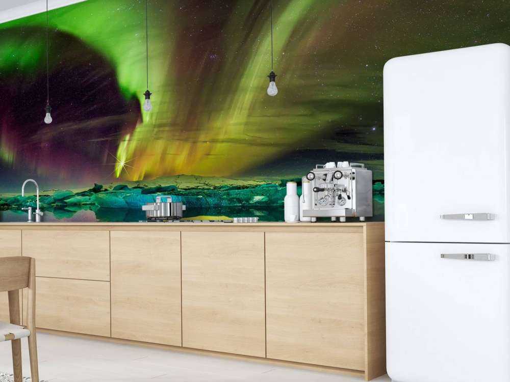 Norrsken i Jökulsárlón