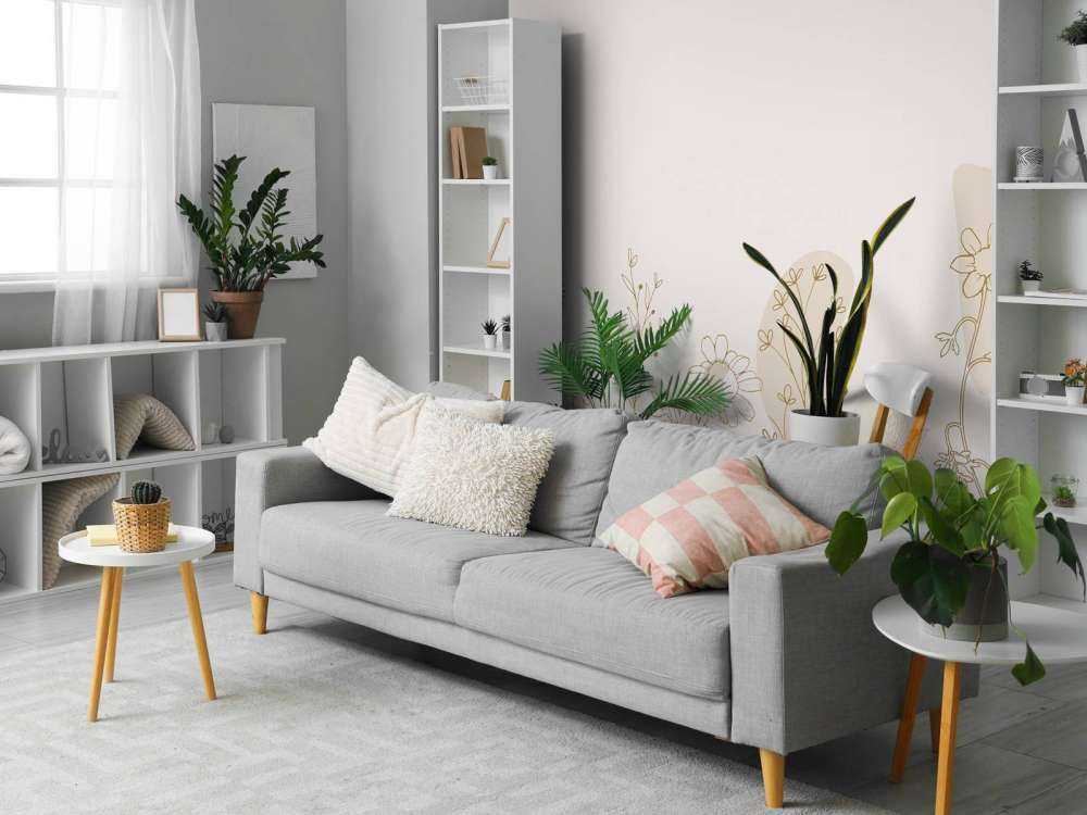 Blomsterfält högt beige och naturfärger