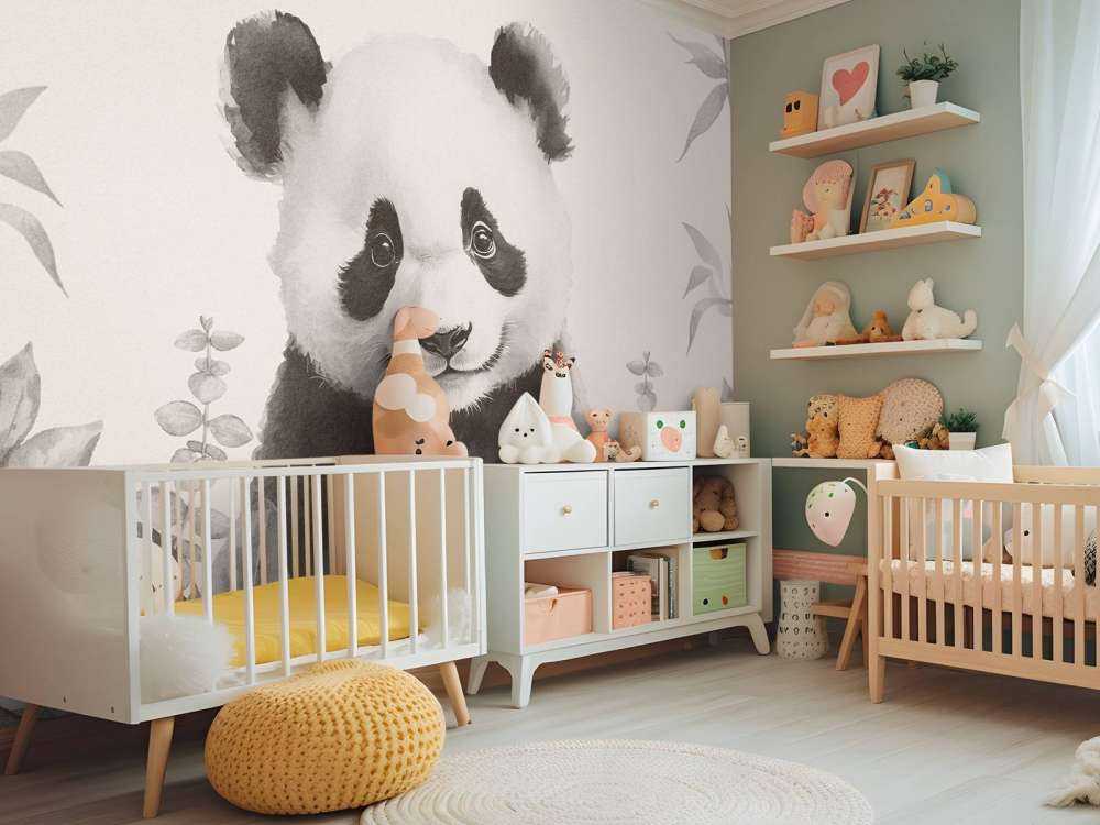 Pandaunge i djungeln beige