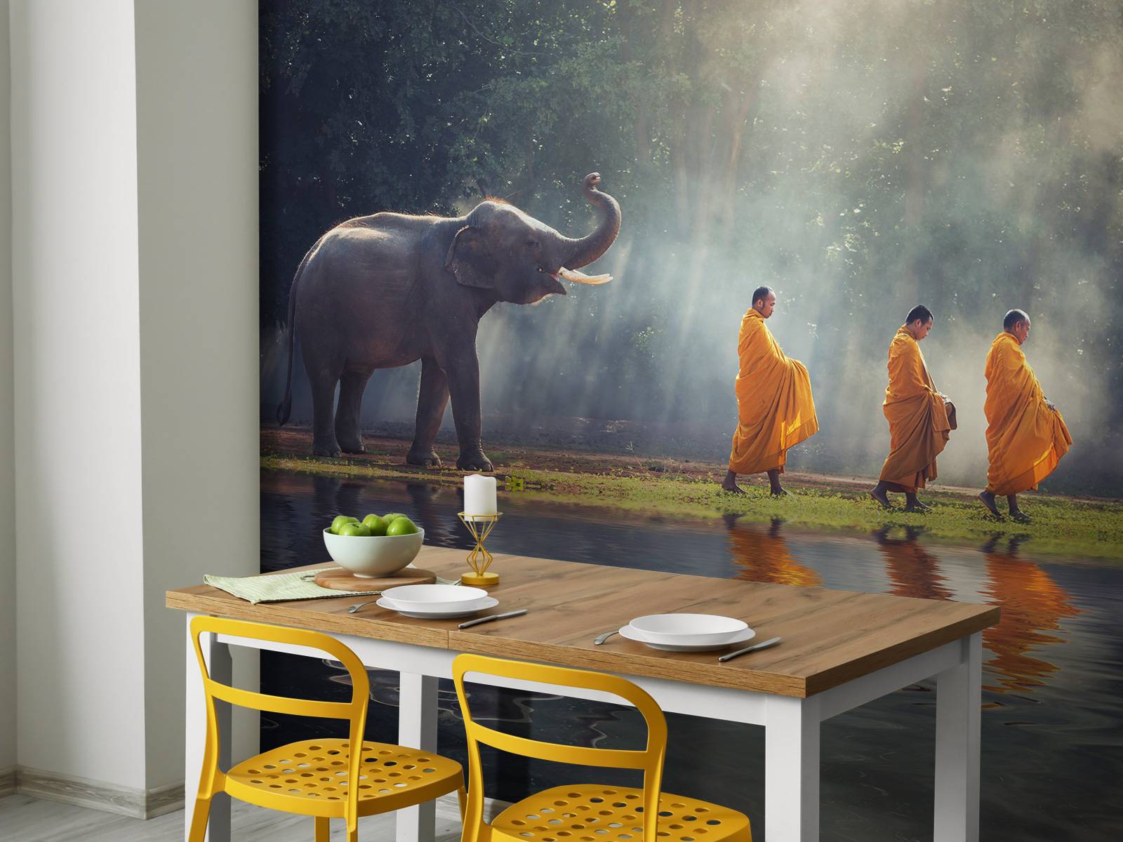 Elefant och buddhister