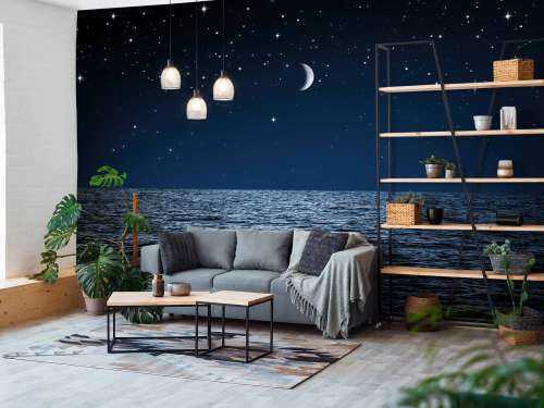 Stjärnklar himmel över havet