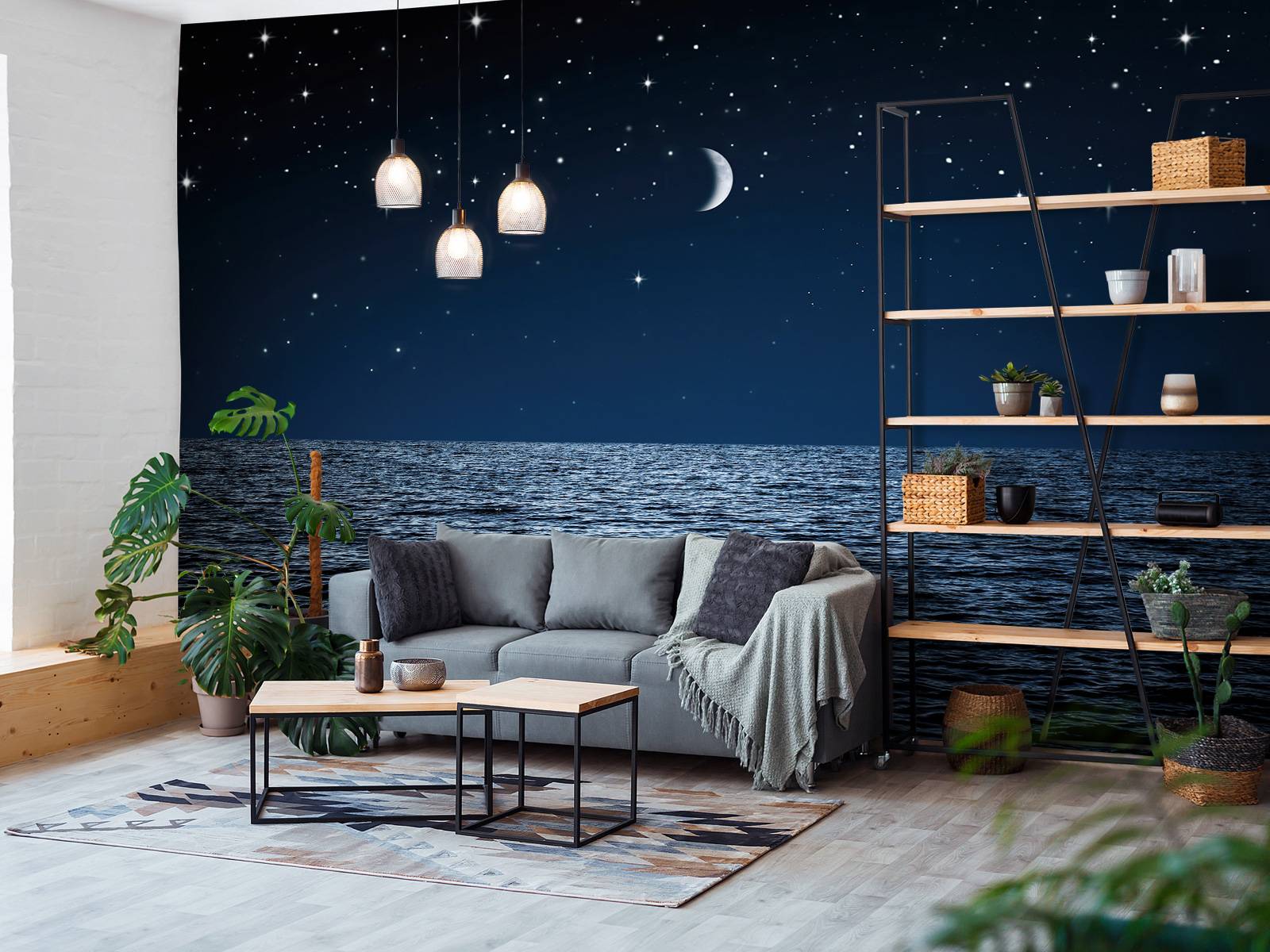 Stjärnklar himmel över havet