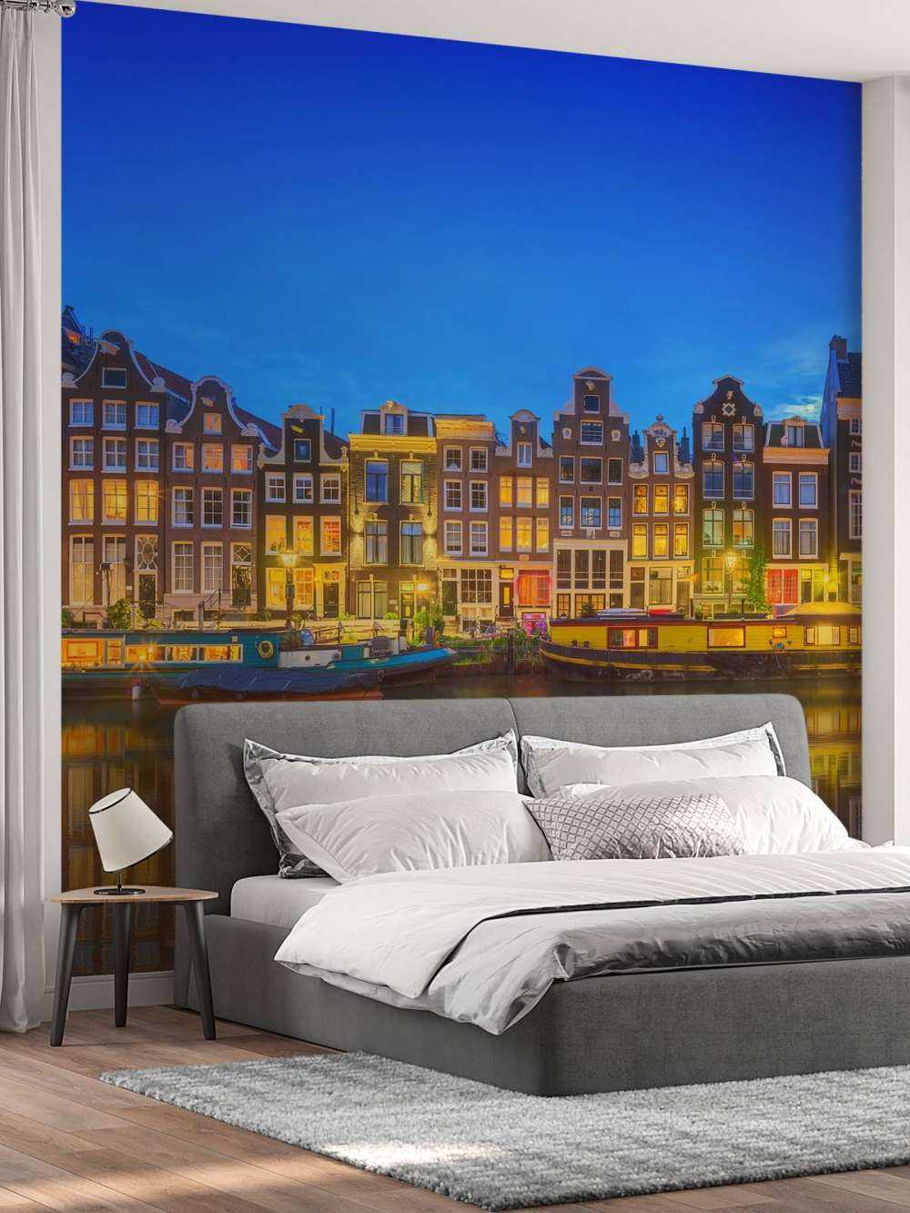 Amsterdams kanal på natten