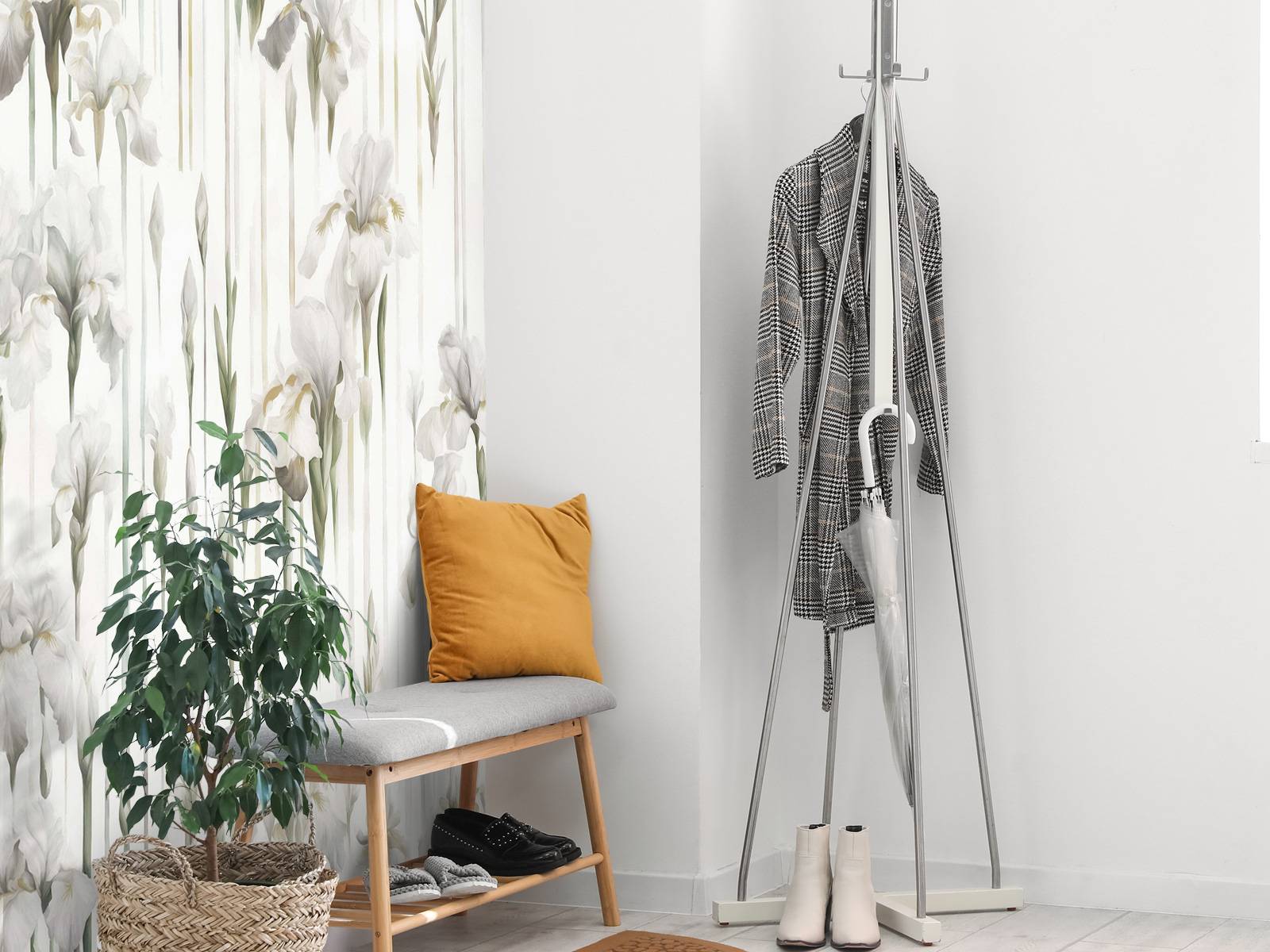 Iris och ränder sömlös beige