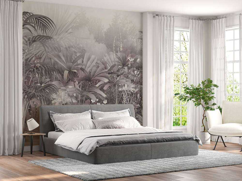 Morgon i den tropiska trädgården Lila