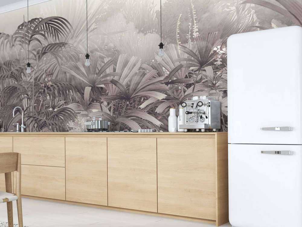 Morgon i den tropiska trädgården Lila