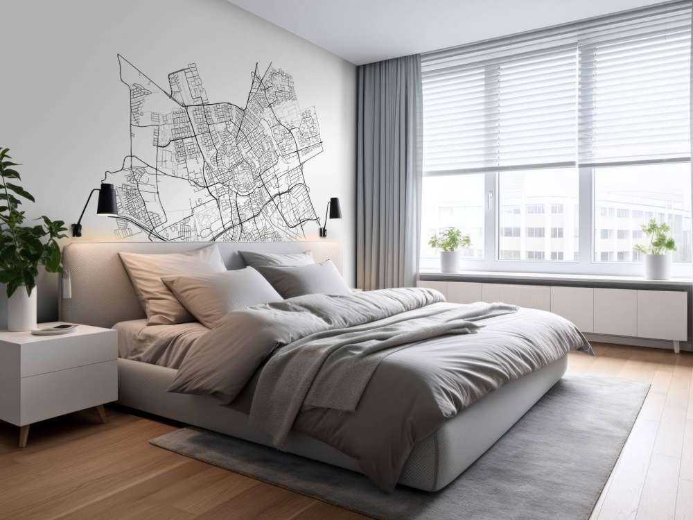 Kort over Groningen, hvid