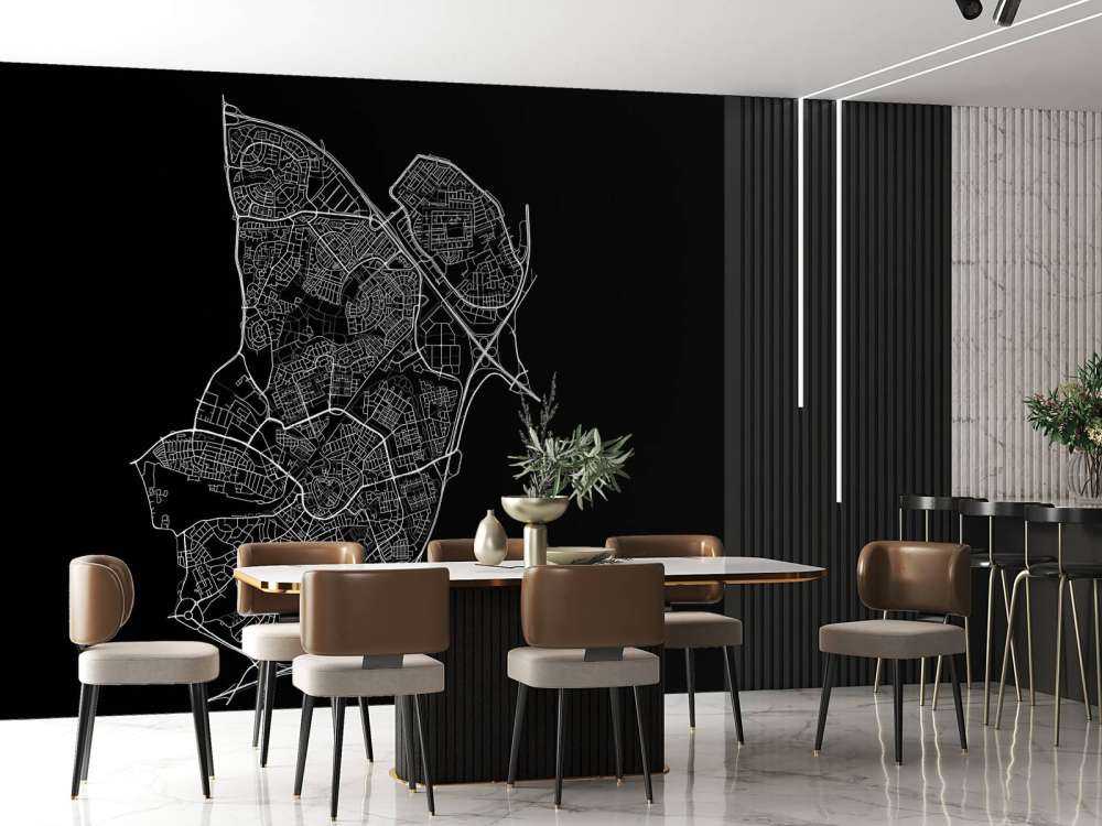Kort over Amersfoort, sort