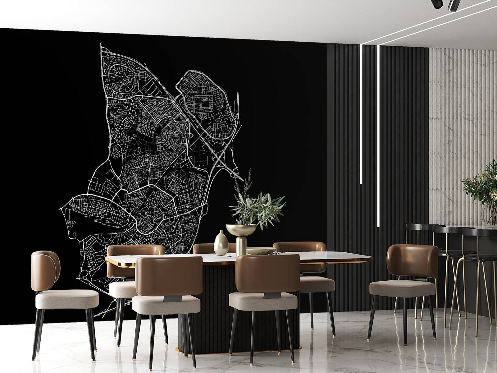 Kort over Amersfoort, sort