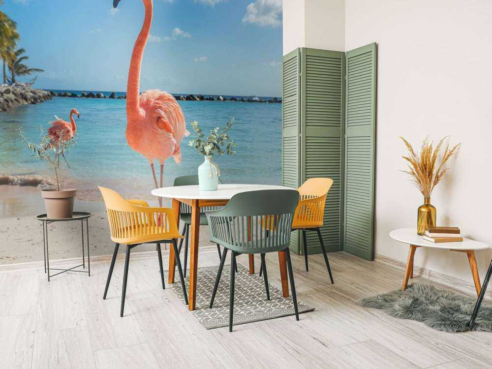 Flamingo på stranden