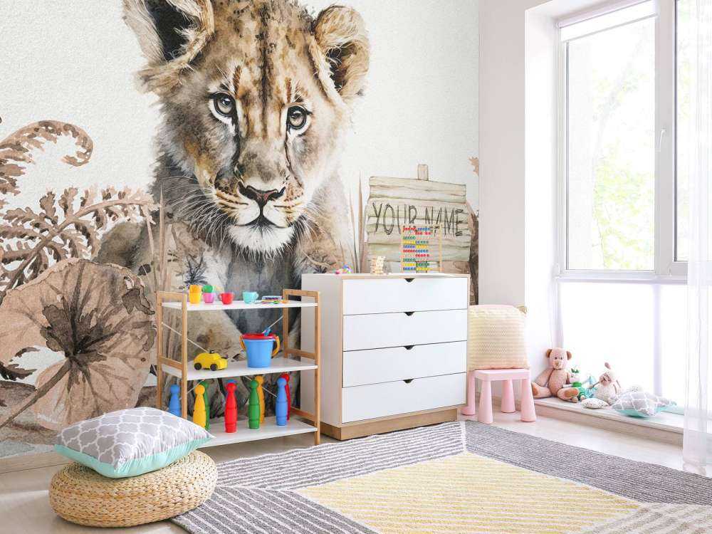 Løveunge i junglen taupe