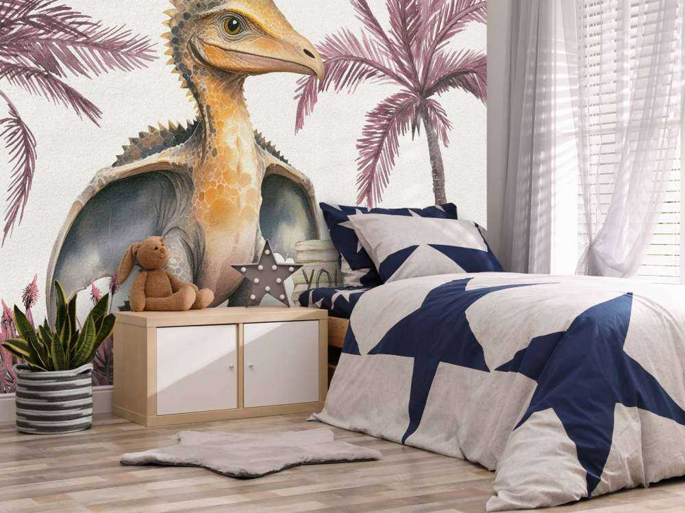 Baby pteranodon i den rosa junglen